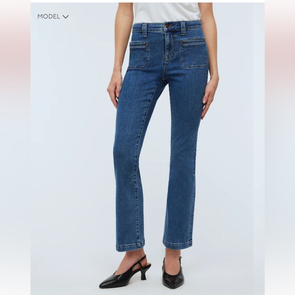 Madewell NWT❗️Midrise Kick Out Crop Denim Jeans - Picture 7 of 10